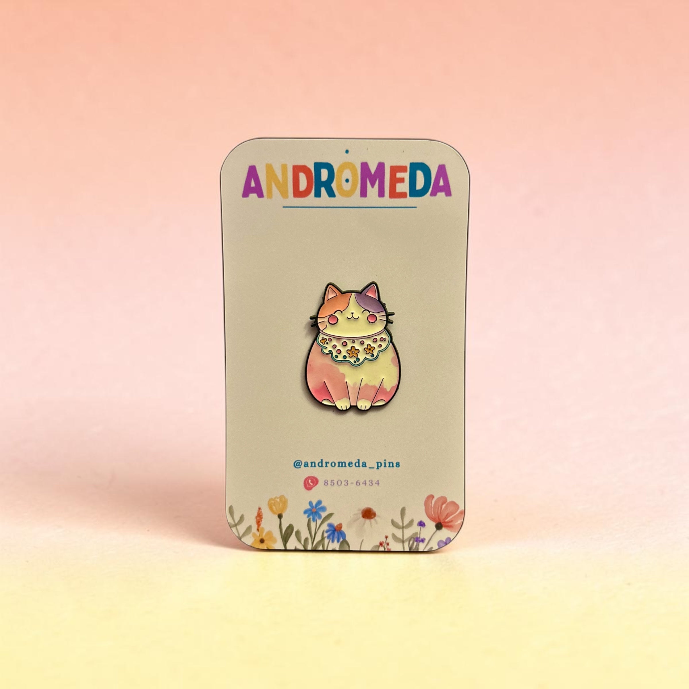Pin Gato - Bandana Flores