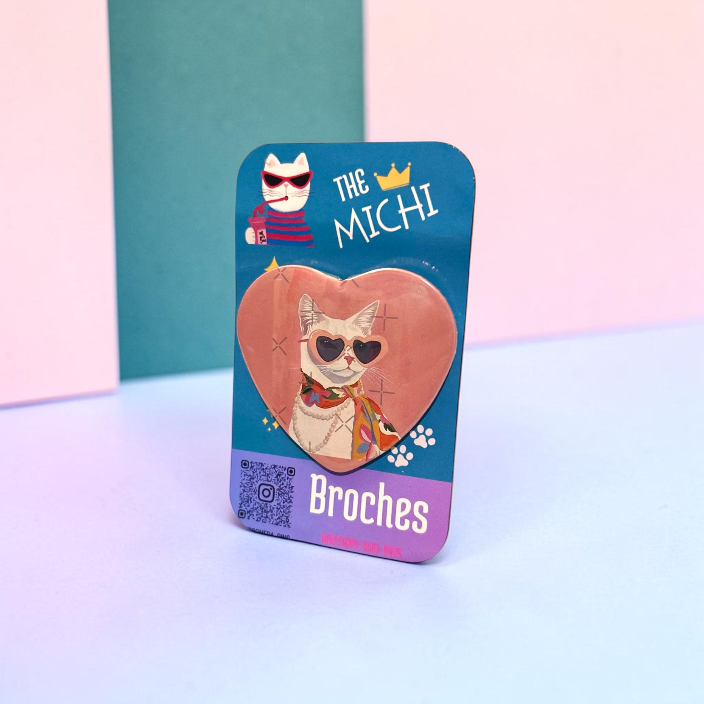 Broche - Gato con lentes