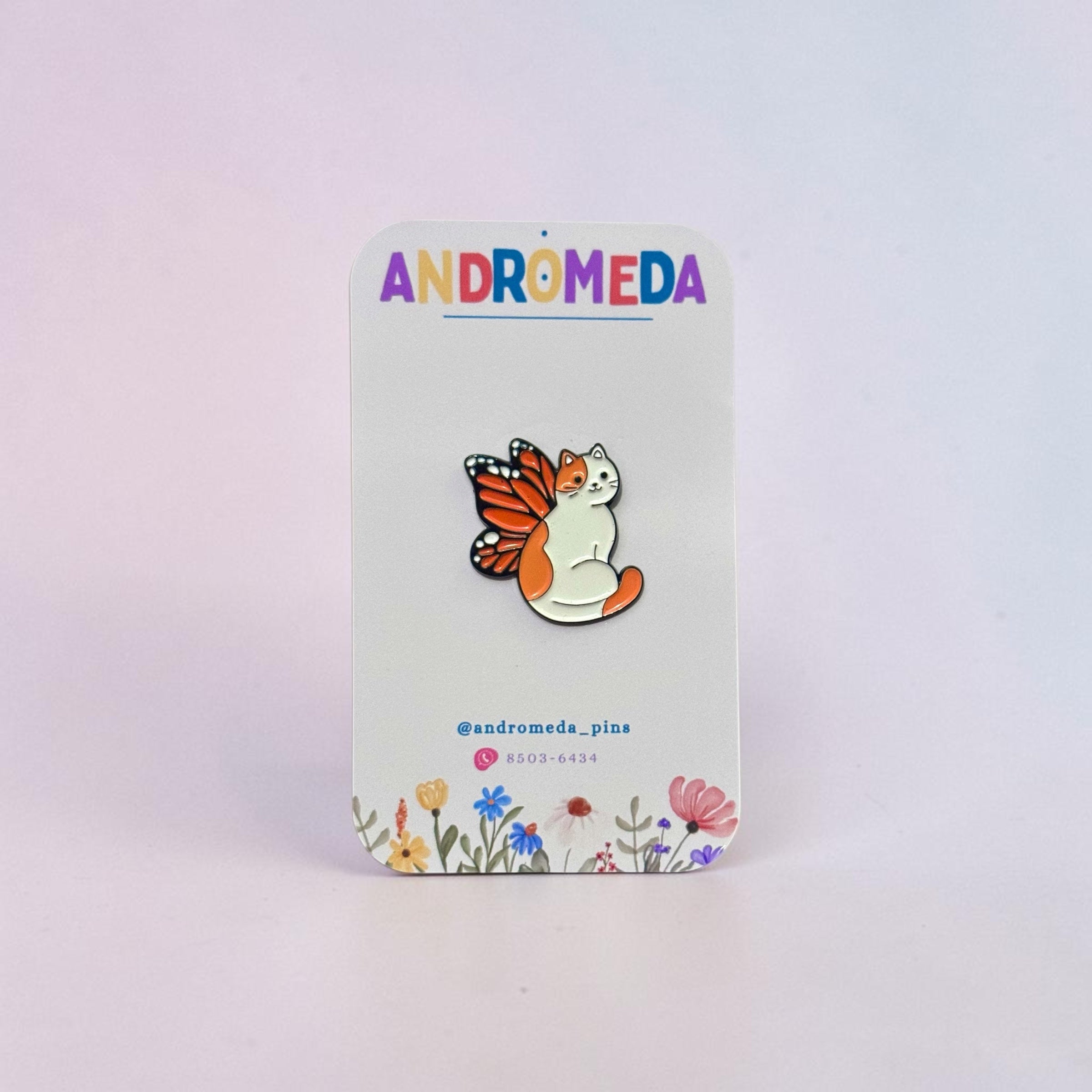 Pin Gato - Alas Naranja