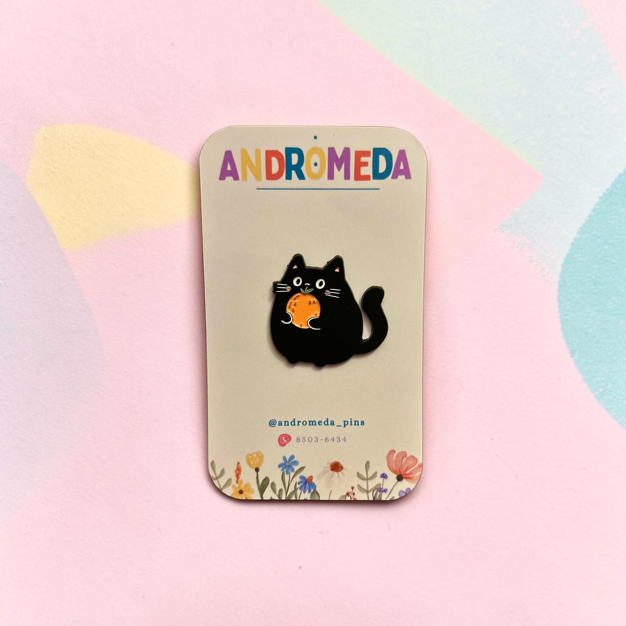 Pin Gato Negro - Naranja